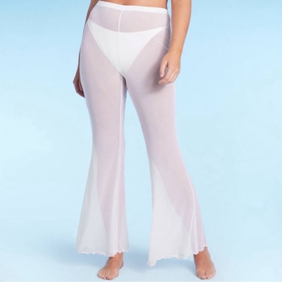 wild fable Other - WILD FABLE White Mesh High-waist Swimsuit Cover-Up Pants- Size M